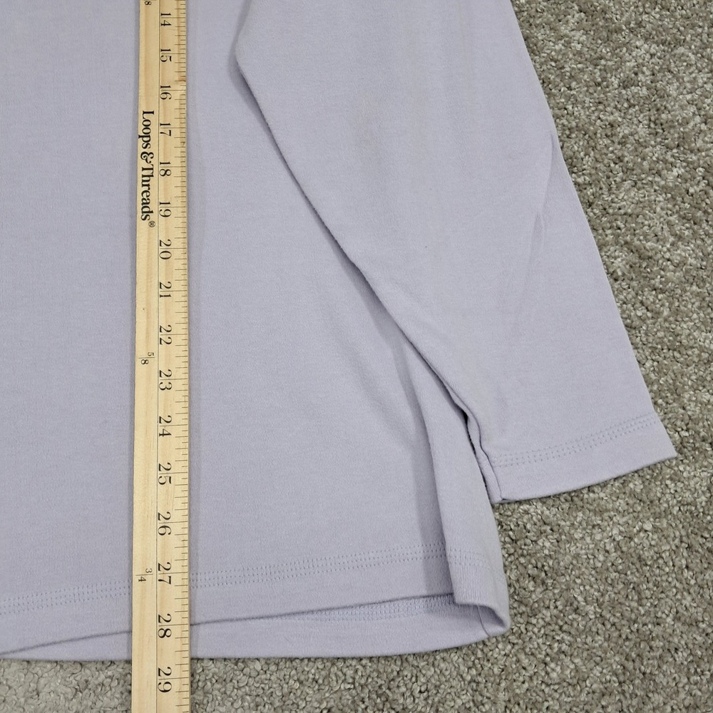 Sonoma Lavender Mock Neck Long‎ Sleeve Cotton Top Plus Size 20W RN 73277 - Picture 4 of 6